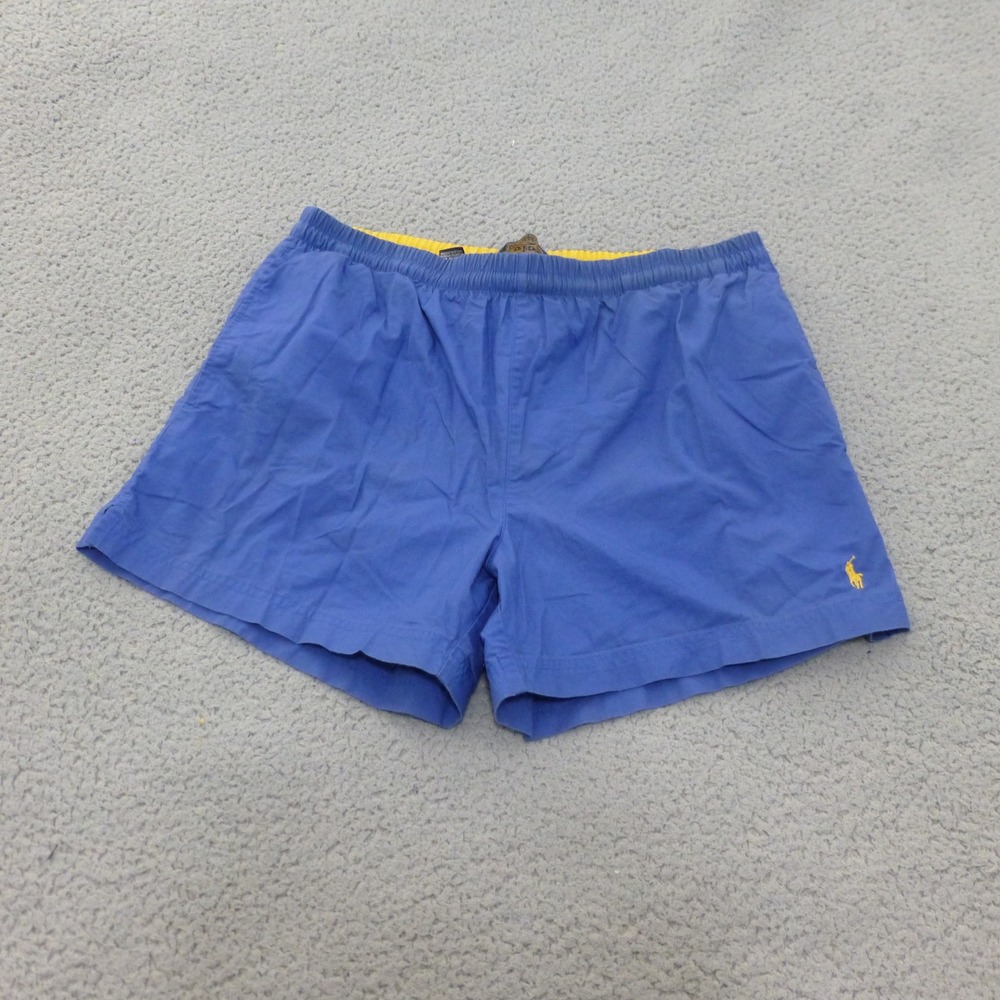 Polo Ralph Lauren Swim Trunks Mens Size Small Blue Yellow Pony Mesh Lining